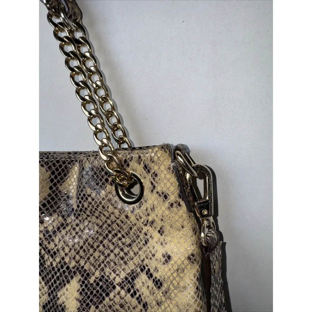 MICHAEL‎ KORS Chain Python Leather JET SET Tote Hobo Convertible Shoulder Bag